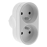 Multiprise biplite pour façade 16A - Blanc - Zenitech