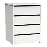 MUEBLES PITARCH | Commode 4 Tiroirs, Blanc Brillant,