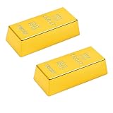 LLGSDLL Lot de 2 répliques lingots d'or Faux lingots