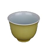 Zhibo Jingdezhen Verre à thé émaillé Jaune