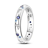 NARMO Bague Lune et étoiles en argent sterling 925