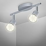 B.K.Licht plafonnier 2 spots LED orientables, 2 ampoules