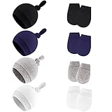 Bébé Chapeaux Mitaines Ensemble Nouveau-né Doux Noeud