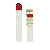 Lip Bracelet de Montre Textile Blanc et Rouge - 18