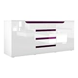Buffet Dressoir Sylt, Corps en Blanc Mat/Façades en