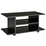 HOMCOM Meuble TV Bas Table Basse a roulettes en Panneaux