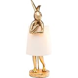 Kare Design Lampe á Poser Animal Rabbit, Lapin, Or/Blanc,