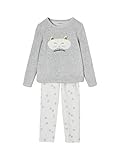 Vertbaudet Pyjama en Velours Masque de Chat Fille Gris