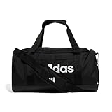 adidas Unisex Essentials Linear Duffel Bag, Black/Black/White,
