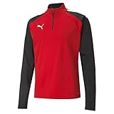 PUMA TeamLIGA 14 Zip Top Sweater Mens, Red Black, L