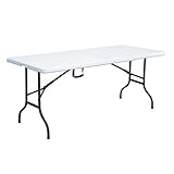 Rekkem Table de Pique Nique Pliante Blanc Rectangulaire