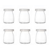 Lot de 6 pots de 100 ml pour pudding et yaourt avec