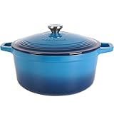 Cocotte Fonte Émaillée VeoHome 6L, Faitout Ultra Résistant,Marmite