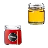 KADAX Lot de 10 mini bocaux ronds en verre de 40 ml