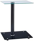 HAKU Möbel Table d'appoint Noir, métal, Verre trempé,