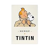 GLKISGFQ Tintin Adventure Poster sur toile pour décoration
