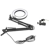 Loupe 10X avec Lumière et Support Lampe de Bureau Loupe