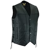 Leatherick Homme Gilet classique en cuir de vachette
