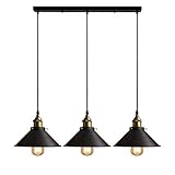 Rétro 3 Lumières Suspension Luminaire, iDEGU Vintage