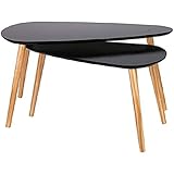 THE HOME DECO FACTORY HD6404 Table Gigogne Bois Galet