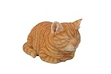 Hi-Line Gift Ltd Statuette Chat endormi tigré Orange
