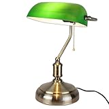 Fishtec - Lampe de Banquier Vintage Verte - Abat-Jour