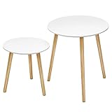 SONGMICS Tables gigognes, Lot de 2, Tables rondes,