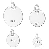 PH PandaHall 4 tailles Pendentifs Ronds Plats en Argent
