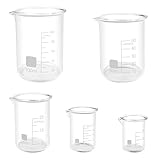 Lixiluxia 5Pcs Verre Doseur en Verre, Bécher Gradué