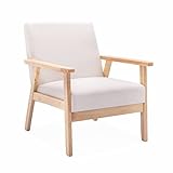Alice's Home - Fauteuil scandinave en Bois et Tissu