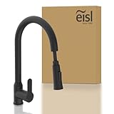EISL Adria Robinet de cuisine noir, pivotant à 360°,