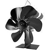 YAZIONG Ventilateur Poele à Bois 6 Pales avec Thermomètre,