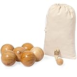 noTrash2003 Lot de 6 boules de pétanque en bois massif