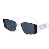 FENGHUAN Lunettes de soleil rectangulaires hommes femmes   Cool