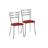ASTIMESA SCRRRO 2 chaises de Cuisine, métal, Rouge,