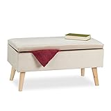 Relaxdays Banc siège avec Espace de Rangement, Housse