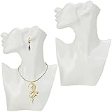 Belle Vous Presentoir Collier Buste en Résine Blanche
