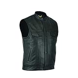 Leatherick Gilet de Moto en Cuir de Vache de qualité