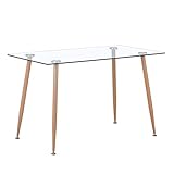 GOLDFAN Table de Salle à Manger en Verre Table à Manger