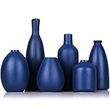 Vase en céramique Bleu - Lot de 6 vases Bleus bourgeons,