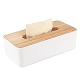 Esshogo Boîte à mouchoirs en bois de chêne, 21 x 13