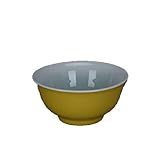 ZHIBO Bol à riz émaillé jaune fait à la main en porcelaine