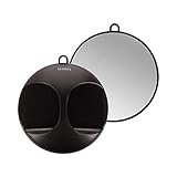 T4B LUSSONI Miroir à main professionnel noir avec poignée,