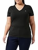 Tommy Jeans TJW Skinny Stretch V Neck T-Shirt, Noir,