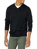 Amazon Essentials Pull Col en V Homme, Noir, XS