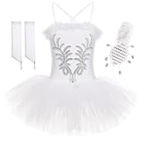 FONLAM Robe de Ballet Danse Cygne Fille Justaucorps