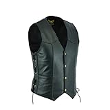 Gilet de moto classique en cuir de vache pour homme