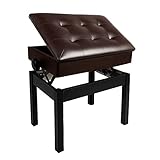 TOLEAD Tabouret Piano,Réglable en Cuir PU avec Rembourrage