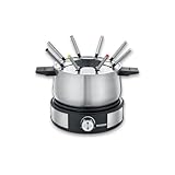 Severin Fondue Crêpière 2 en 1, Inclus 8 fourchettes