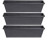 Ondis24 Roma Lot de 3 pots de fleurs pour balcon de